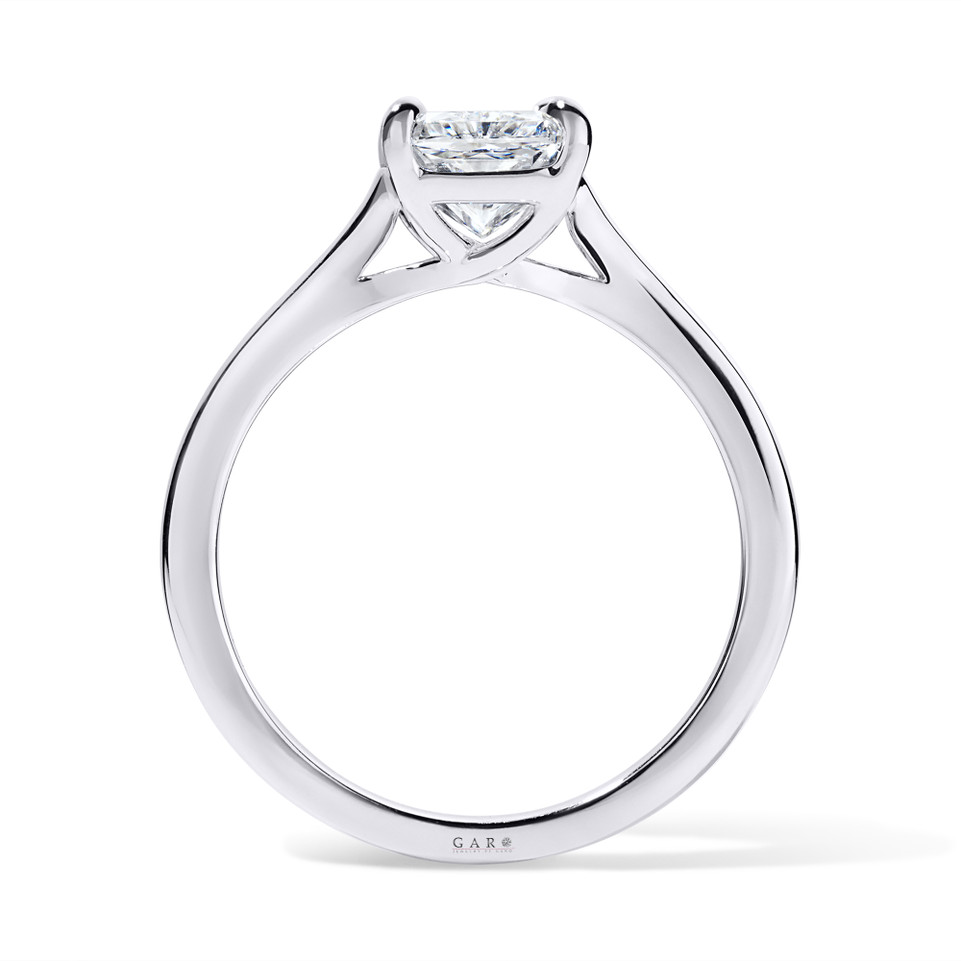 2 Carat Rectangular Cut Lab Grown Diamond Solitaire Engagement Ring IGI Certified 14K White Gold, Rose Gold Or Yellow Gold Handmade