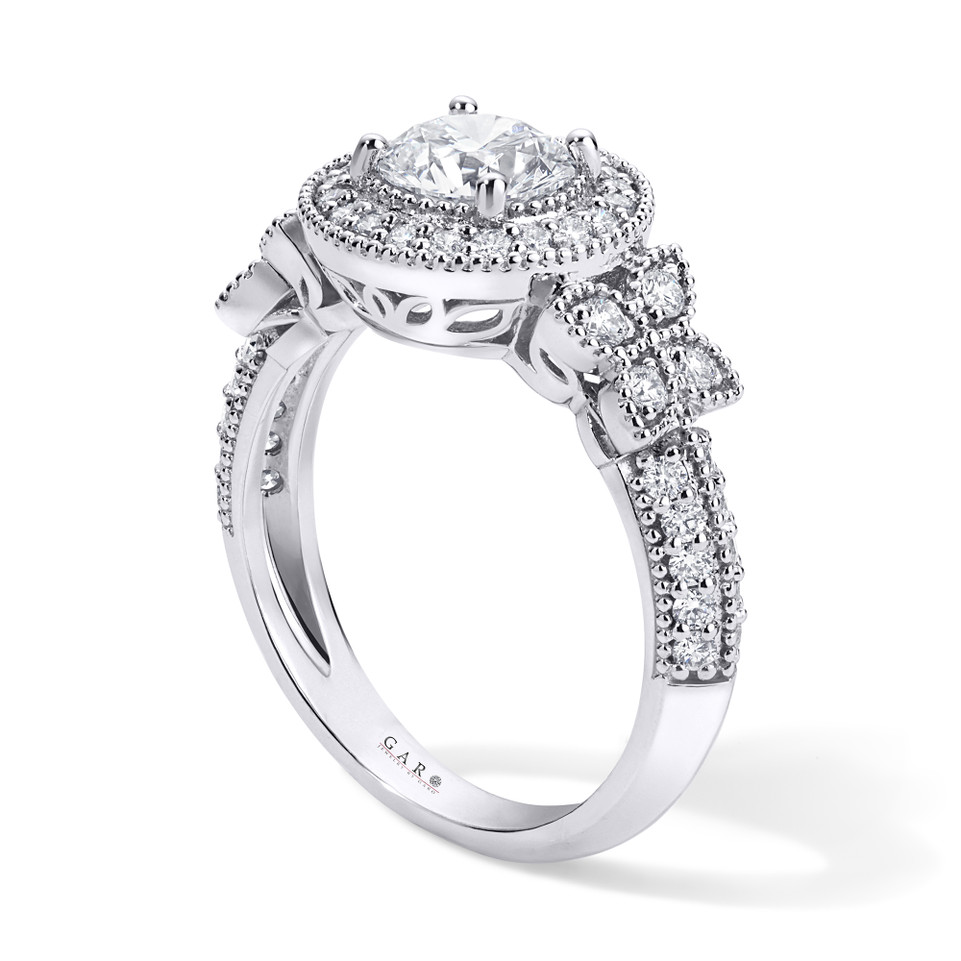 Platinum Natural Diamond Butterfly Halo Engagement Ring 1.61 Carat GIA Certified Unique Filigree Handmade