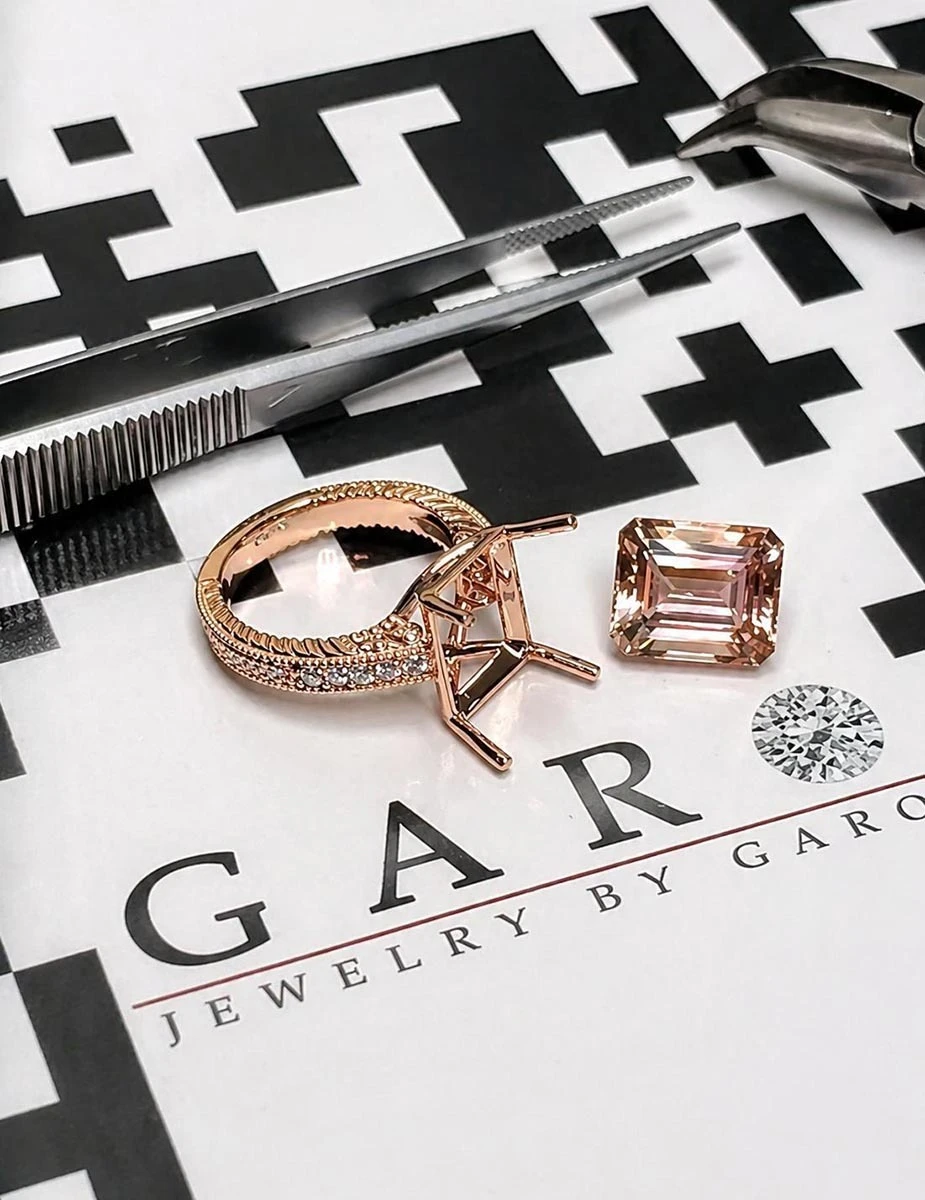 Custom rose gold jewelry design by Garo