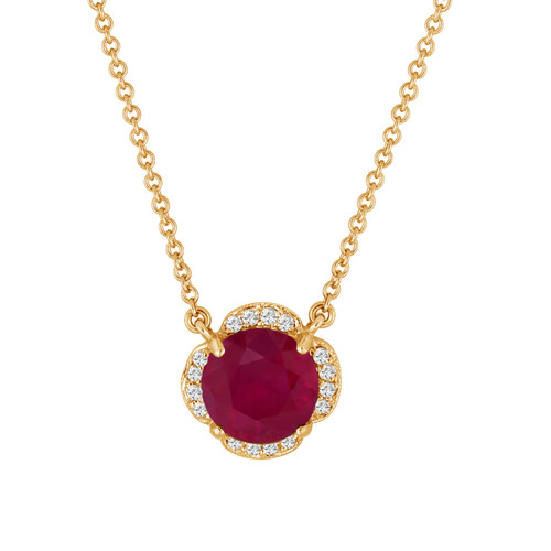 Ruby \u0026 Diamonds Solitaire Clover Flower 