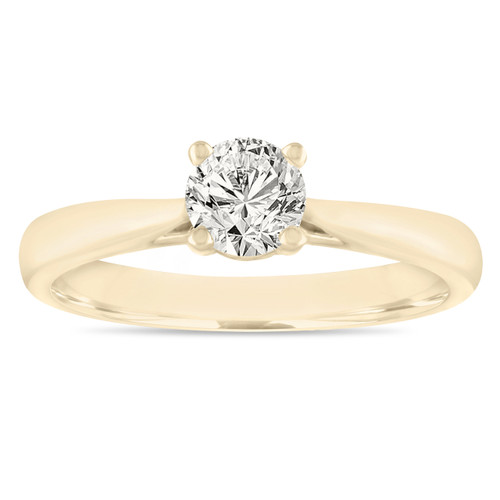 0.50 Carat Diamond Solitaire Engagement Ring, 18K Yellow Gold Wedding ...