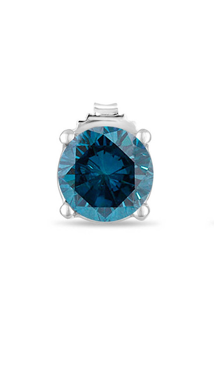 1 CARAT BLUE AND WHITE DIAMOND HALO DIAMOND STUD EARRINGS IN 14 KARAT WHITE  GOLD | eBay