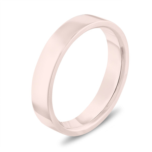 Rose Gold Wedding Band Flat Wedding Ring Womens Wedding Band Mens Wedding Band 4 Mm Anniversary Band Handmade  07989.1511552969.500.750 ?c=2