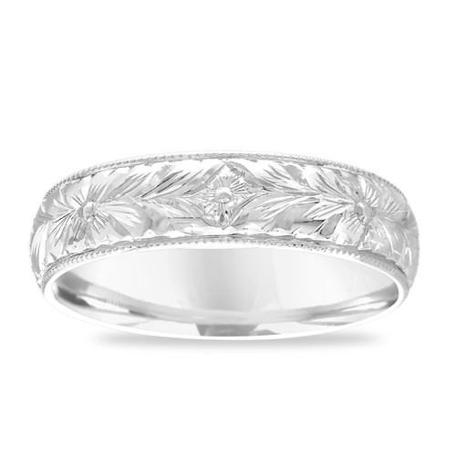 Hand Engraved Men S Wedding Band Platinum Wedding Ring Vintage