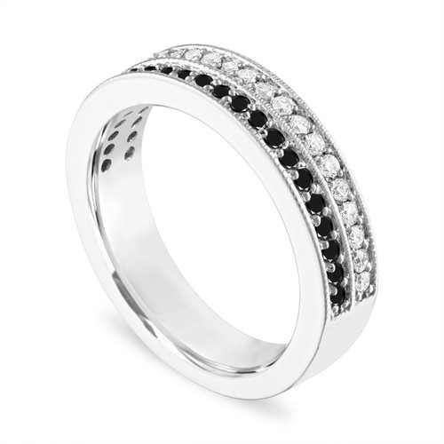 black and white diamond anniversary band