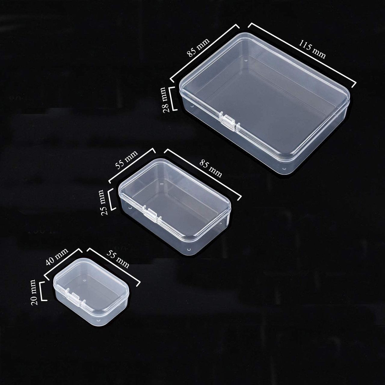 LJY 28 Pieces Mixed Sizes Rectangular Empty Mini Plastic Storage Containers  with Lids - LJY Technology Inc Official Website