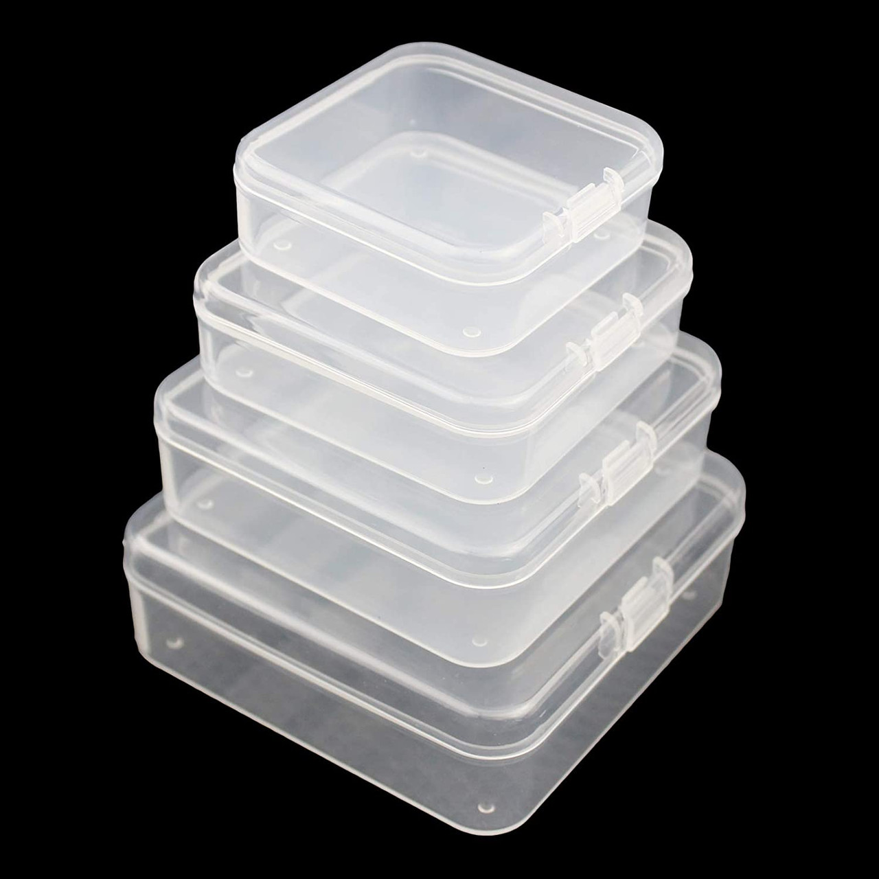 Leelosp 28 Pieces Mixed Sizes Small Storage Containers Rectangular Plastic  Organizer Box Clear Bins Lids Empty Crayon Boxes Case Hinged for Item  Organizing - Yahoo Shopping