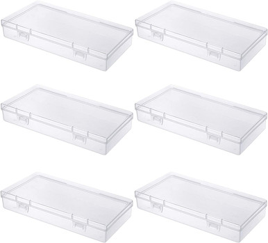 LJY 6 Pieces Rectangular Empty Mini Clear Plastic Organizer