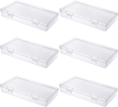 Rectangular Plastic Boxes Empty Storage Organizer Containers with