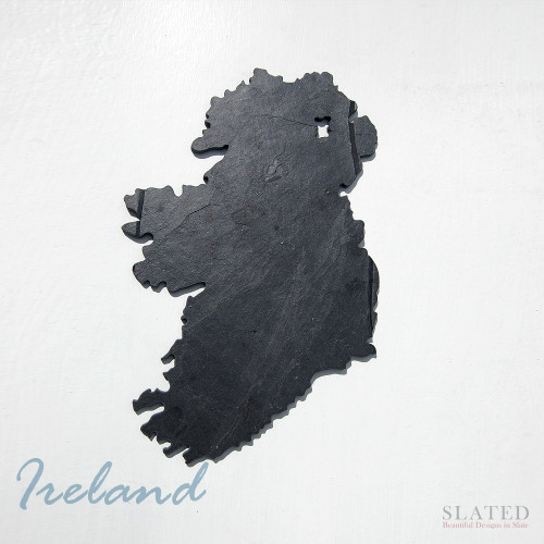 Our map of Ireland slate is cut from beautiful natural slate and comes in two sizes, medium and large making an incredibly unique gift for birthdays, weddings, Christmas and St. Patrick's day.
Backed with soft felt, the Ireland slate can be used as a trivet or placemat, or a stylish cheese board or serving platter. It can also be on the wall using one of our easy to use hanging discs, which can be found in the "Everything Else" section.
We also make the Ireland slate into a stunning slate wall clock.
As with all our slates, we can deliver world wide. Please contact us for International delivery prices. Our map of Ireland slate is cut from beautiful natural slate and comes in two sizes, medium and large making an incredibly unique gift for birthdays, weddings, Christmas and St. Patrick's day.
Backed with soft felt, the Ireland slate can be used as a trivet or placemat, or a stylish cheese board or serving platter. It can also be on the wall using one of our easy to use hanging discs, which can be found in the "Everything Else" section.
We also make the Ireland slate into a stunning slate wall clock.
As with all our slates, we can deliver world wide. Please contact us for International delivery prices.
