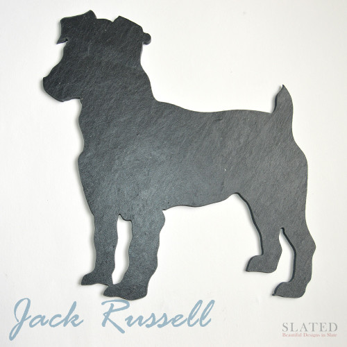 A beautiful slate in the shape of a Jack Russell dog for use as a slate cheese board or table mat. Our gorgeous Jack Russell slate also looks stunning on the wall as a stylish and contemporary decoration for the home.
A must have fabulous and unique gift for all Jack Russell owners and lovers. Made in Scotland. A beautiful slate in the shape of a Jack Russell dog for use as a slate cheese board or table mat. Our gorgeous Jack Russell slate also looks stunning on the wall as a stylish and contemporary decoration for the home.
A must have fabulous and unique gift for all Jack Russell owners and lovers. Made in Scotland.