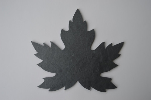 Our stunning maple leaf shaped slate boards can be used as tablemats, cheese boards, trivets or table decorations. 
Fully backed with soft red felt to protect table tops, these slates have an elegant finish and are beautifully made. 
Our easy to use hanging discs enable you to hang your maple leaf slate in your home creating a stylish piece of wall art. 
Made in Scotland of natural slate.
23 x 24cm