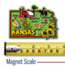 Kansas Colorful State Magnet by Classic Magnets, 3.3" x 2.4", Collectible Souvenirs Made in the USA