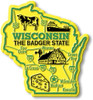 Wisconsin Giant State Magnet by Classic Magnets, 3.2" x 2.5", Collectible Souvenirs Made in the USA