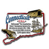 Connecticut Information State Magnet by Classic Magnets, 3.2" x 2.5", Collectible Souvenirs Made in the USA
