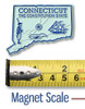 Connecticut Small State Magnet by Classic Magnets, 2.3" x 1.7", Collectible Souvenirs Made in the USA