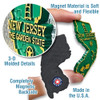 New Jersey Small State Magnet by Classic Magnets, 1.3" x 2.9", Collectible Souvenirs Made in the USA