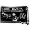South Dakota Small State Magnet by Classic Magnets, 2.2" x 1.4", Collectible Souvenirs Made in the USA
