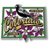 Colorado State Bird and Flower Map Magnet by Classic Magnets, Collectible Souvenirs and Gifts Made in the USA