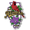 Illinois State Bird and Flower Map Magnet by Classic Magnets, Collectible Souvenirs and Gifts Made in the USA