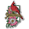Indiana State Bird and Flower Map Magnet by Classic Magnets, Collectible Souvenirs and Gifts Made in the USA