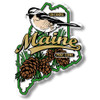 Maine State Bird and Flower Map Magnet by Classic Magnets, Collectible Souvenirs and Gifts Made in the USA
