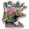 Minnesota State Bird and Flower Map Magnet by Classic Magnets, Collectible Souvenirs and Gifts Made in the USA