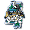 Mississippi State Bird and Flower Map Magnet by Classic Magnets, Collectible Souvenirs Made in the USA
