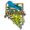 Nevada State Bird and Flower Map Magnet by Classic Magnets, Collectible Souvenirs and Gifts Made in the USA