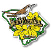 South Carolina State Bird and Flower Map Magnet by Classic Magnets, Collectible Souvenirs and Gifts Made in the USA