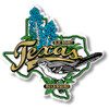 Texas State Bird and Flower Map Magnet by Classic Magnets, Collectible Souvenirs and Gifts Made in the USA