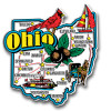 Ohio Jumbo State Magnet by Classic Magnets, Collectible Souvenirs Made in the USA