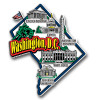 Washington, D.C. Jumbo Map Magnet by Classic Magnets, Collectible Souvenirs Made in the USA