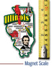 Illinois Six-Piece State Magnet Set by Classic Magnets, Includes 6 Unique Designs, Collectible Souvenirs Made in the USA