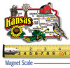 Kansas Six-Piece State Magnet Set by Classic Magnets, Includes 6 Unique Designs, Collectible Souvenirs Made in the USA
