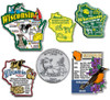 Wisconsin Six-Piece State Magnet Set by Classic Magnets, Includes 6 Unique Designs, Collectible Souvenirs Made in the USA