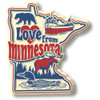 "Love from Minnesota" Vintage State Magnet by Classic Magnets, Collectible Souvenirs Made in the USA