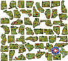 Colorful U.S. State Magnet Set by Classic Magnets, 51-Piece Set, Collectible Souvenirs and Gifts Made in the USA