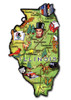 Illinois Artwood State Magnet Collectible Souvenir by Classic Magnets