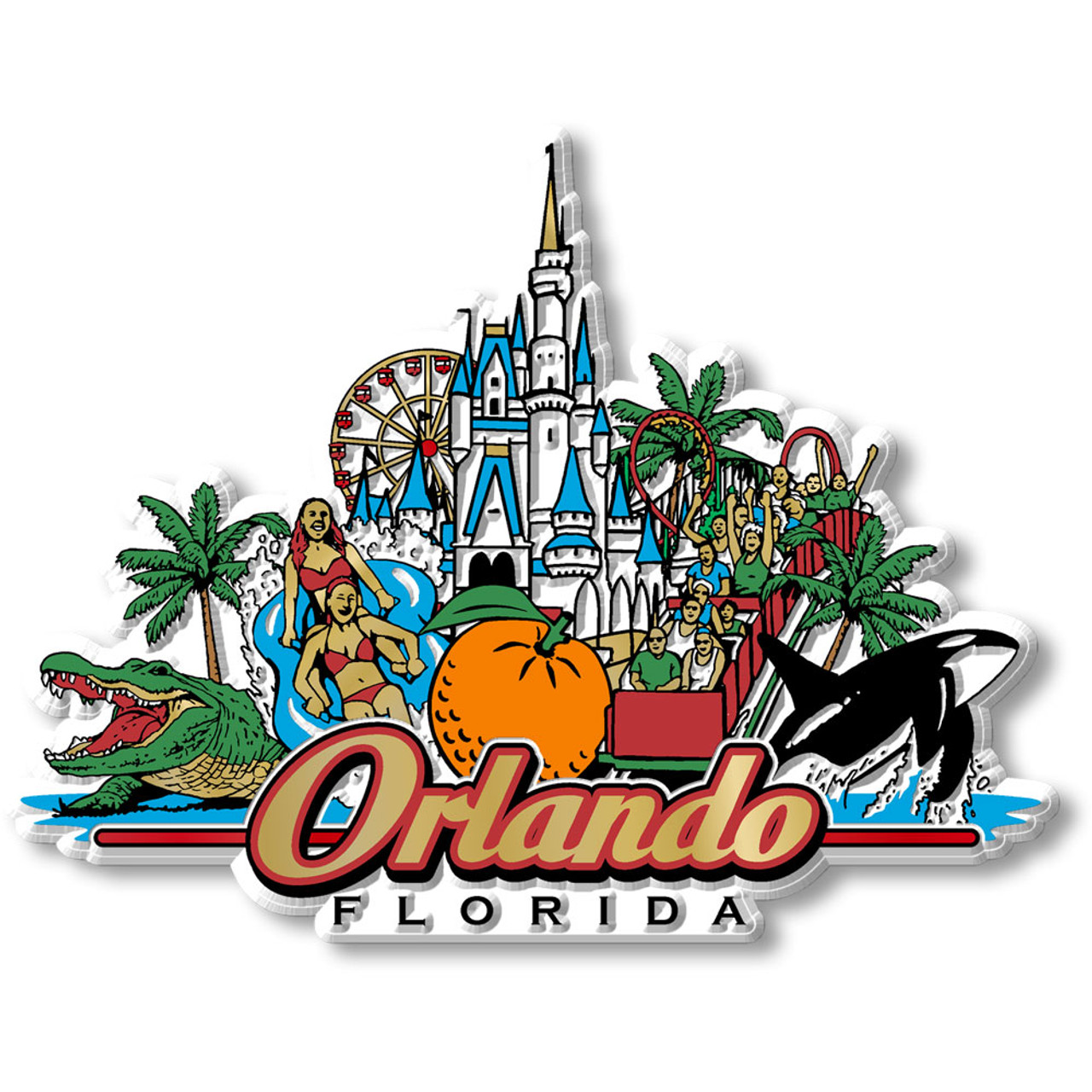 Orlando, Florida City Magnet by Classic Magnets, Collectible Souvenirs Made  in the USA