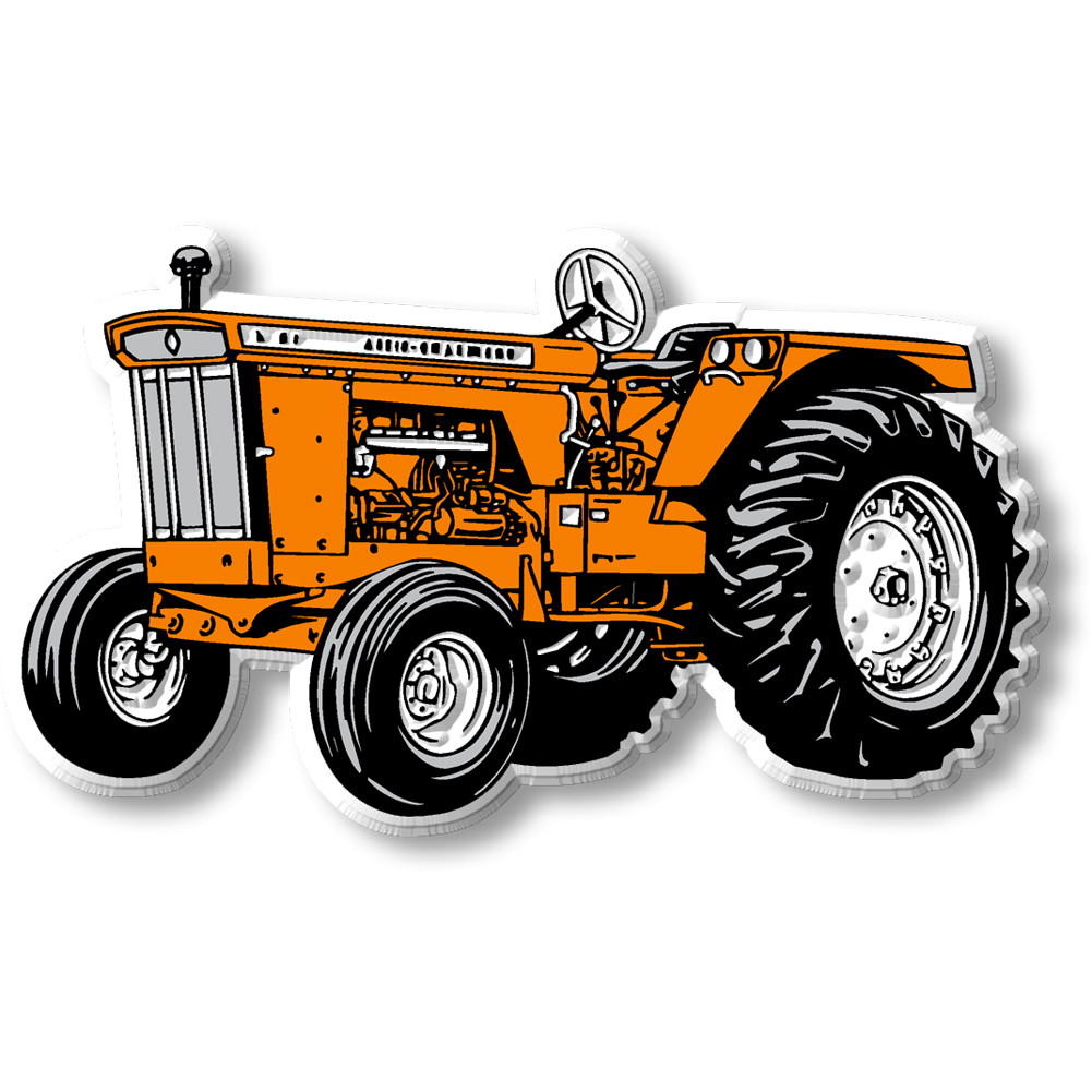 Red with Wide Front Tractor Magnet by ClassicMagnets.com