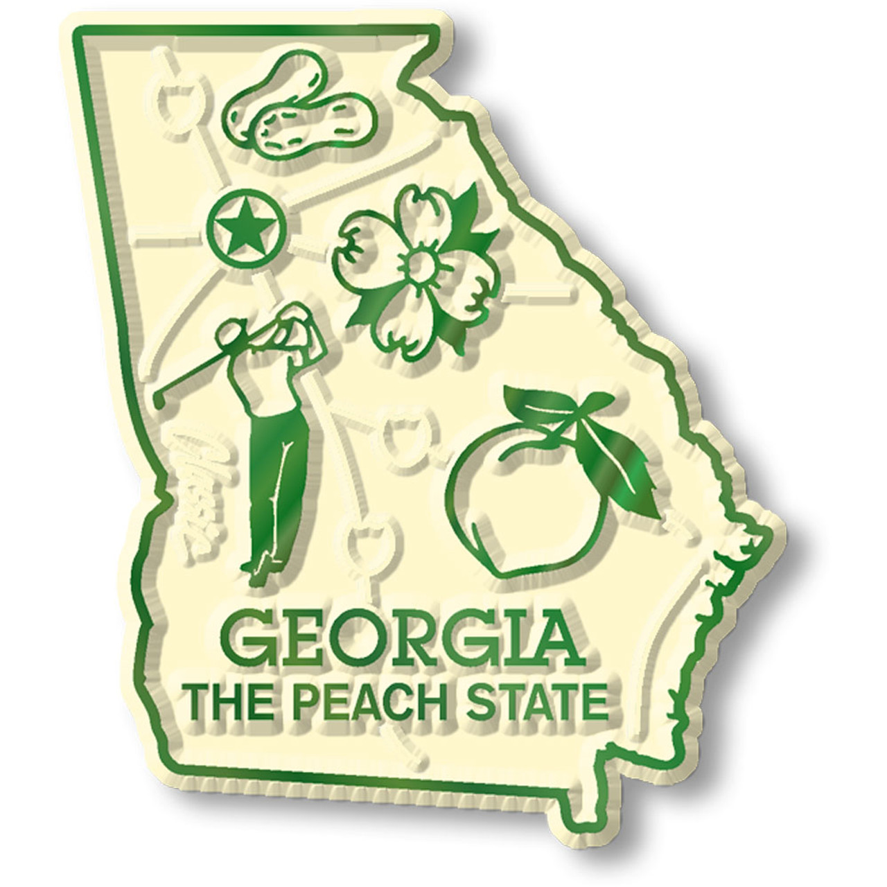 Georgia Jumbo State Magnet by Classic Magnets, Collectible Souvenirs Made in The USA