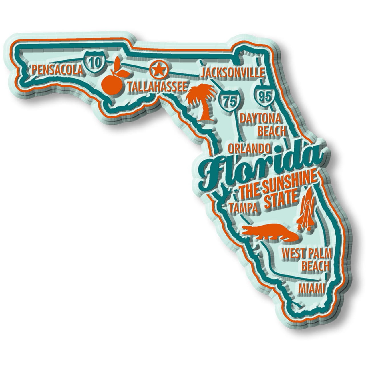 Florida Premium State Magnet by Classic Magnets, 3.4