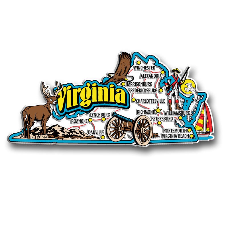 Virginia State Jumbo Magnet by ClassicMagnets.com