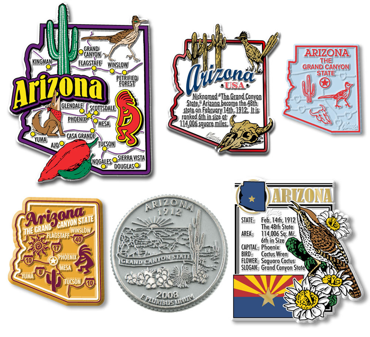 Arizona Six-Piece State Magnet Set 