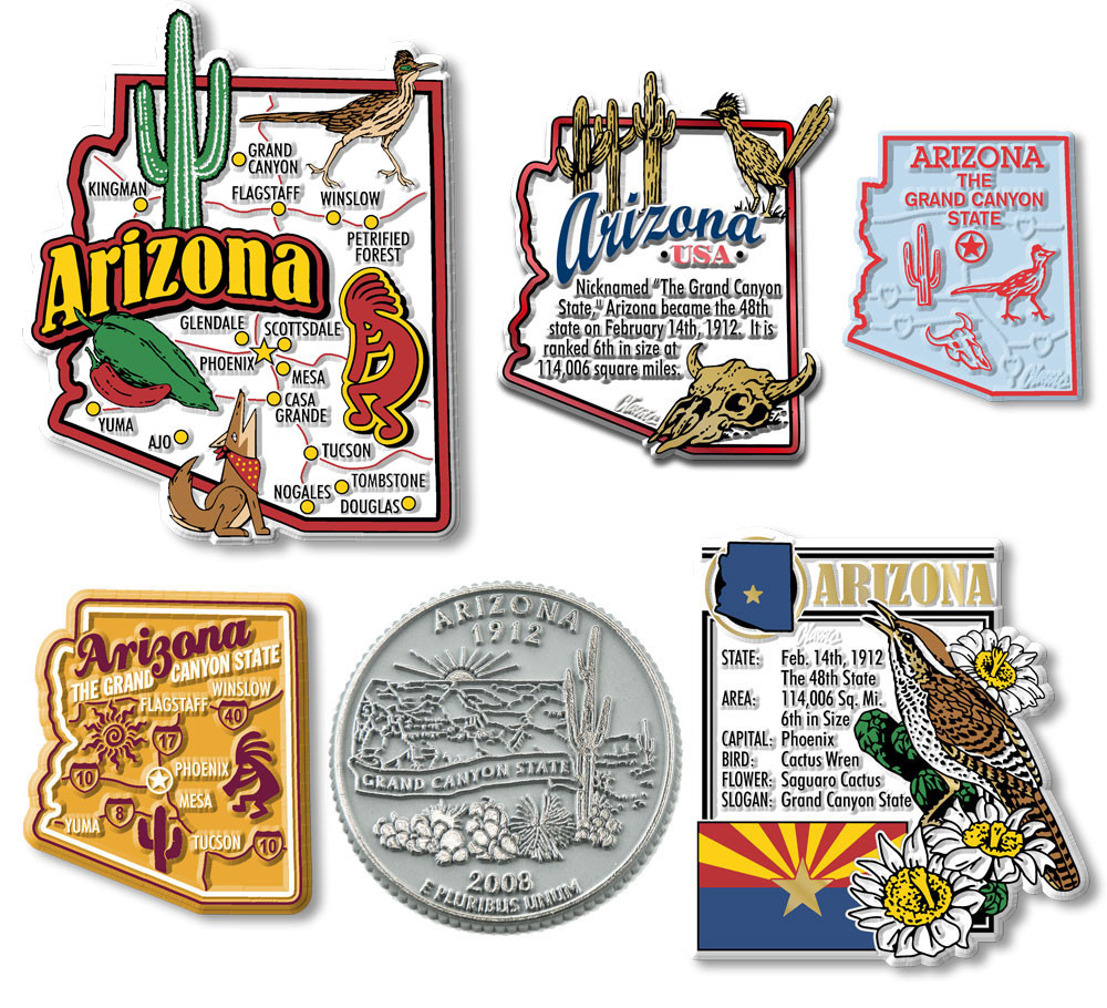 Arizona Six-Piece State Magnet Set - ClassicMagnets.com