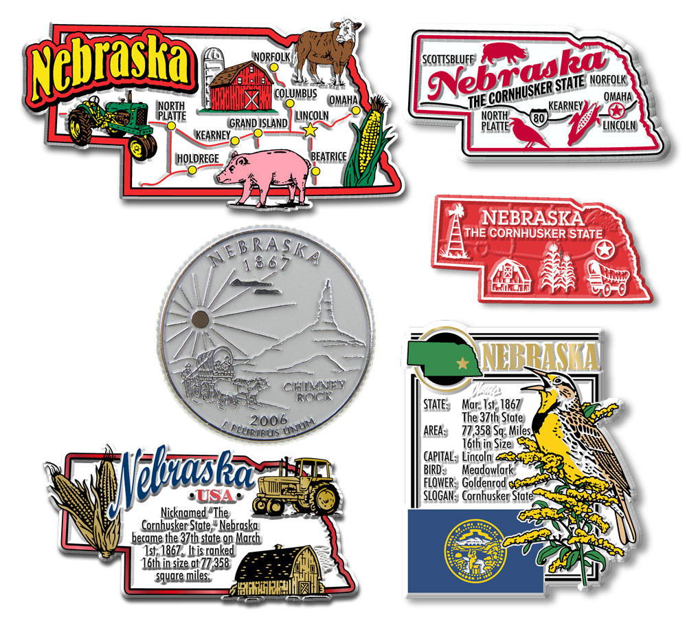 Nebraska Six-Piece State Magnet Set - ClassicMagnets.com