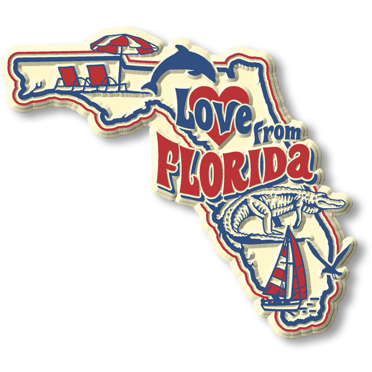 Love from Florida State Map Magnet ClassicMagnets.com