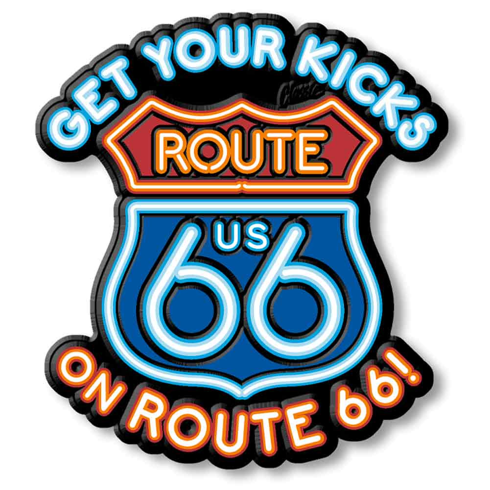 Route 66 Neon Sign / Get Your Kicks Magnet - ClassicMagnets.com