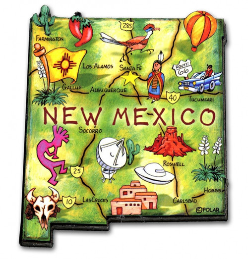 Detail of New Mexico magnet included in set.